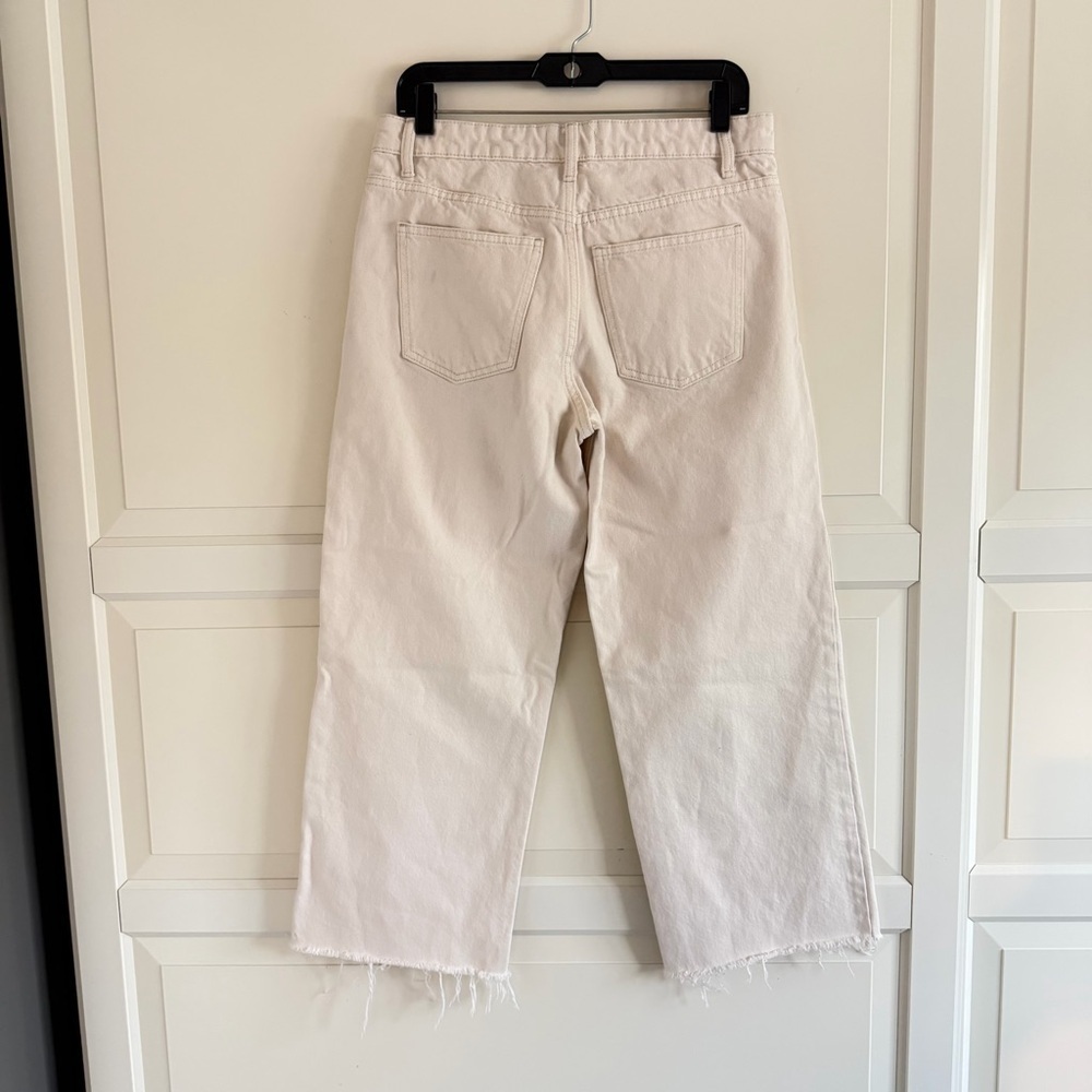 Zara White The Grunge Wide Leg Pant Jeans Size 6 - 41988 - Picture 3 of 11